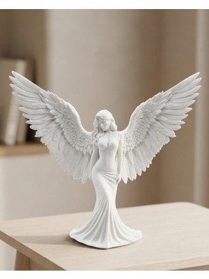 Dekoratif Melek Insan Figürlü 3D Heykel Biblo Modern Ev Dekoru