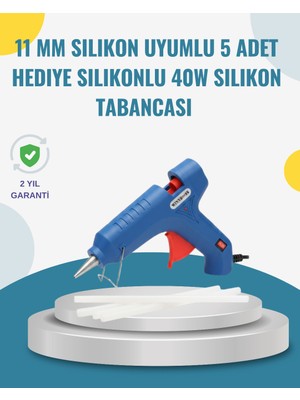5 Silikon Hediyeli 40W Sıcak Silikon Tabancası Pratik Güçlü Kullanım