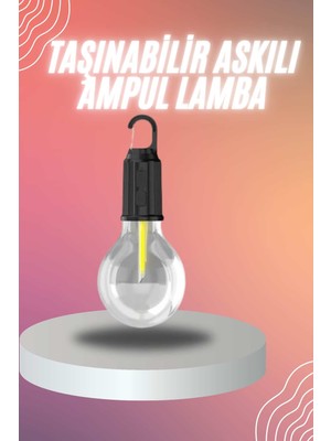 Şarjlı Dekoratif Kamp Lambası Askılı Ampul LED Işık Type-C Girişli