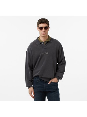 Hugo Delwy Erkek Siyah Sweatshirt