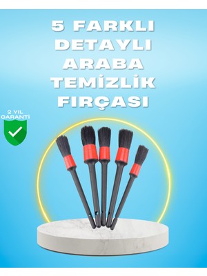 5'li Araba Temizlik Fırçaları-Farklı Boyutlu Fırçalarla Derinlemesine Temizlik