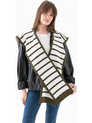 Osmanlı Triko Kare Parçalı Patchwork Atkı-Spor Triko Örme Omuz Atkısı-Boho Şal - Atkı