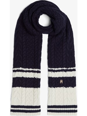 Tommy Hilfiger Kadın Mavi Atkı