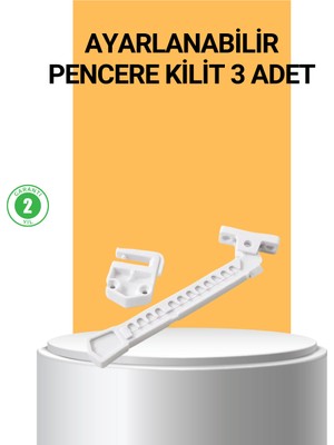 Pencere Cam Emniyet Kilidi Açılma Sınırlayıcı Set