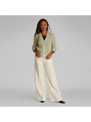 Calvin Klein Mouline Texture Cardi Kadın Beyaz Kazak