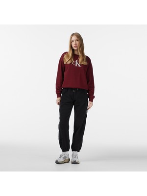 Calvin Klein Mixed Media Polar Fleece Jogger Kadın Siyah Eşofman Altı