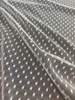 Yiğit Kumaş Ekru Puantiyeli Tül Kumaş