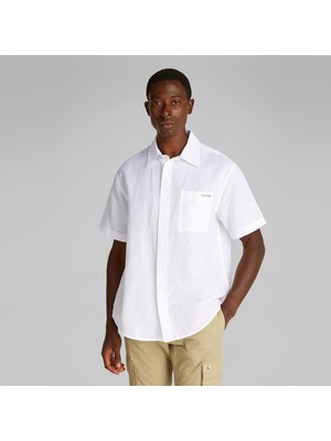 Calvin Klein Linen Cotton Erkek Beyaz Gömlek