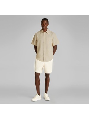 Calvin Klein Linen Cotton Erkek Gri Gömlek