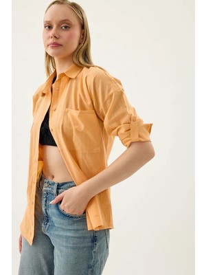 Vitrin Basic Oversize Önden Cepli Gömlek