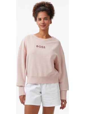 Boss Elay Stonebadge Kadın Pembe Sweatshirt