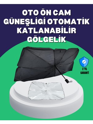 Şemsiye Tasarımlı Katlanabilir Araç Güneşliği – Geniş Uyumlu, Uv Koruma