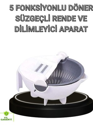 Çok Fonksiyonlu Döner Rende Süzgeç Hazneli Ergonomik Sebze Doğrayıcı
