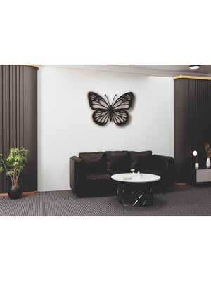 Lazer Kesim Metal Duvar Dekoru, Kelebek 40 cm