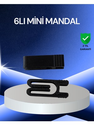 Poşet Kapatma Mandalı Hava Geçirmez 6 Adet Set