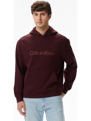 Calvin Klein Standard Logo Terry Erkek Kırmızı Sweatshirt