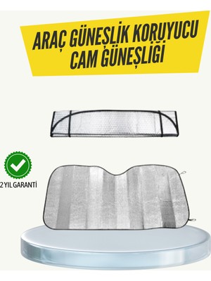 Metalize Reflektörlü Katlanabilir Araç Güneşliği – Yüksek Performanslı Isı ve Uv Koruması