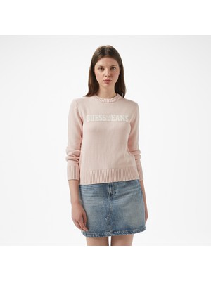 Guess Intarsia Kadın Pembe Kazak