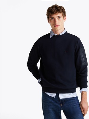 Tommy Hilfiger Erkek Mavi Sweatshirt