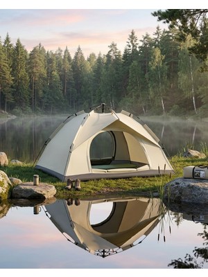 2 3 Kişilik Otomatik Kamp Çadırı Suya Dayanıklı Çift Astarlı Outdoor Çadır
