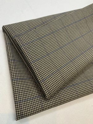 Yiğit Kumaş Ekose Kazayağı Desenli Klasik Takımlık Dış Giyim Kumaşı – Bej Siyah