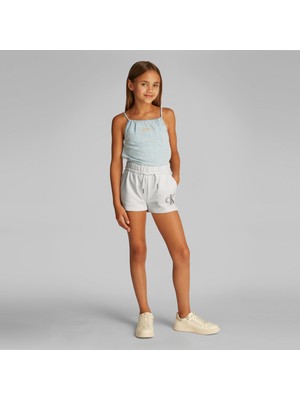Calvin Klein Metallic Çocuk Beyaz Şort