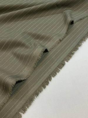 Yiğit Kumaş Haki Çizgili Klasik Poliviskon Kumaş - 4 Mevsimlik Dış Giyim & Takımlık