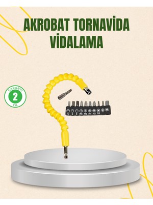 12 Parça Akrobat Vidalama Uç Seti Esnek Dar Alan Kullanım