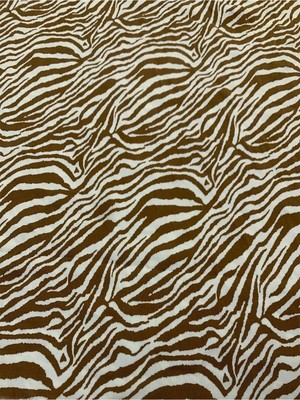 Yiğit Kumaş Kahverengi Zebra Desenli Viskon Kumaş