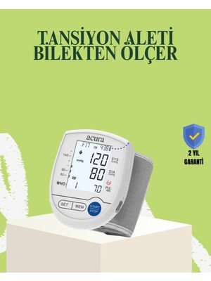 Bilekten Dijital Tansiyon Aleti Hem Pilli Hem Şarjlı Hafızalı