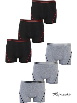 Hepsine Rakip 6lı Erkek Çocuk Likralı Pamuklu Boxer Kaliteli Iç Çamaşır