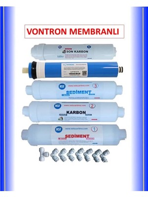 Netsu -Nsf li-Vontron membranlı, Tüm Kapalı Kasa Su Arıtma Cihazı Filtresi,5 li Filtre Seti