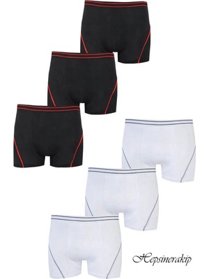 Hepsine Rakip 6lı Erkek Çocuk Likralı Pamuklu Boxer Kaliteli Iç Çamaşır