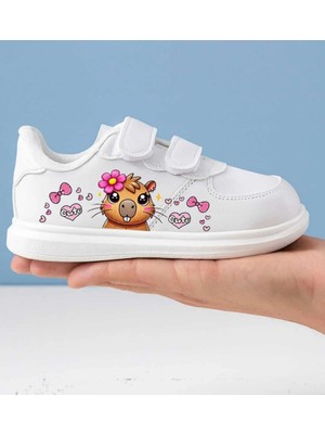 ALCdesing Pembişş Kunduz Kalpp Cute Baskılı Kız Çocuk Spor Ayakkabı ve Sneakers