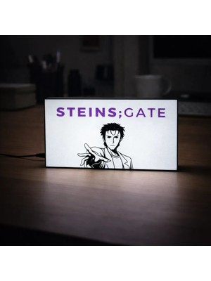 Gişe Arts Masa Lambası - Steins;gate Adaptörlü Dekoratif & Hediyelik Lamba