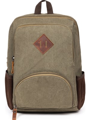 Necati Çanta Unisex 14 Inç Laptop Bölmeli Su Geçirmez Kanvas Sırt Çantası