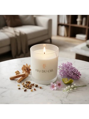 Feu Du Ciel Premium Fairy Chimney Bergamot Leylak Sandal Ağacı Kokulu Mum 150 gr