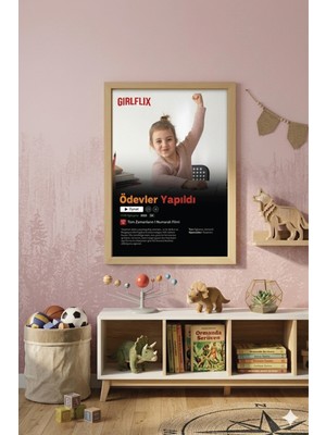 Giftcrea Kişiye Özel Film Posteri Ahşap Tablo | Girlflix Uv Baskı Çerçeveli