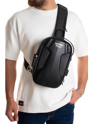Newish Polo  Erkek Şifreli Kilitli Su Geçirmez Sling Bag Çapraz Omuz ve Sırt Çantası - NEWPOLO404