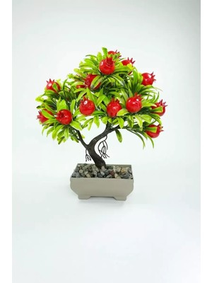 Ata Store Dekor Ağaç Bereket Nar Ağacı Saksılı Dekoratif Ağaç Biblo 24X13 cm