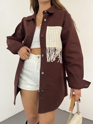 Unika Gabardin Püskül Detaylı Ceket