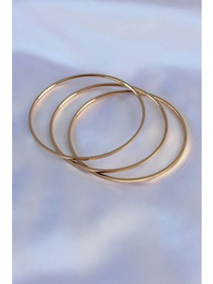 Tegan 316L Çelik Gold Renk Ajda Model Kadın 65 mm Bilezik TG27BB5361
