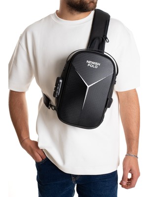 Newish Polo  Erkek Şifreli Kilitli Su Geçirmez Sling Bag Çapraz Omuz ve Sırt Çantası - NEWPOLO404