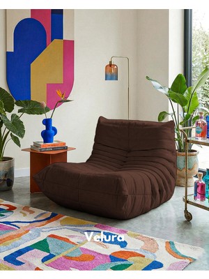 Velura Home & Living Muvva Berjer & Pofuduk Relax Koltuk & Armut Tekli Koltuk - Kiremit