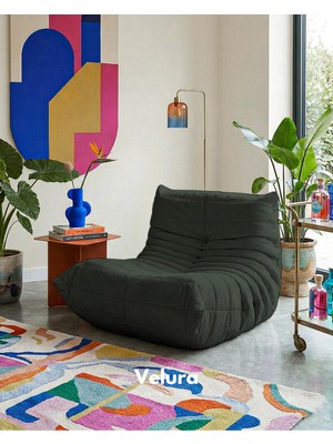 Velura Home & Living Muvva Berjer & Pofuduk Relax Koltuk & Armut Tekli Koltuk - Yeşil