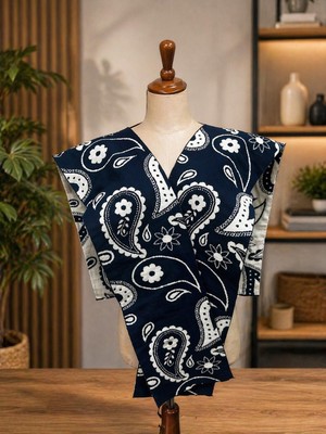 Osmanlı Triko Kare Parçalı Atkı - Spor Triko Örme Omuz Atkısı - Unisex Boho Şal -Etnik Desenli Atkı