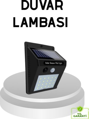 20 LED Güneş Paneli Aydınlatma – Fotoselli ve Hareket Algılamalı Dış Mekan Duvar Lambası - Lisinya