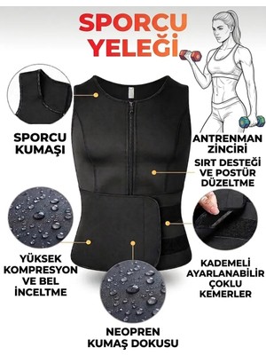 Markaflex Zayıflama Korsesi Termoform Sauna Yelek | Kadın Erkek Sporcu Korsesi | Karın Bölgesi İnceltici Shapewear