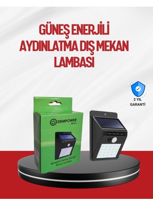 Kablo Gerektirmeyen Güneş Enerjili Dış Mekan Işık – Bahçe ve Koridor Aydınlatması - Lisinya