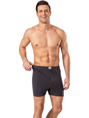 Obje Erkek Füme Penye Düğmeli Boxer